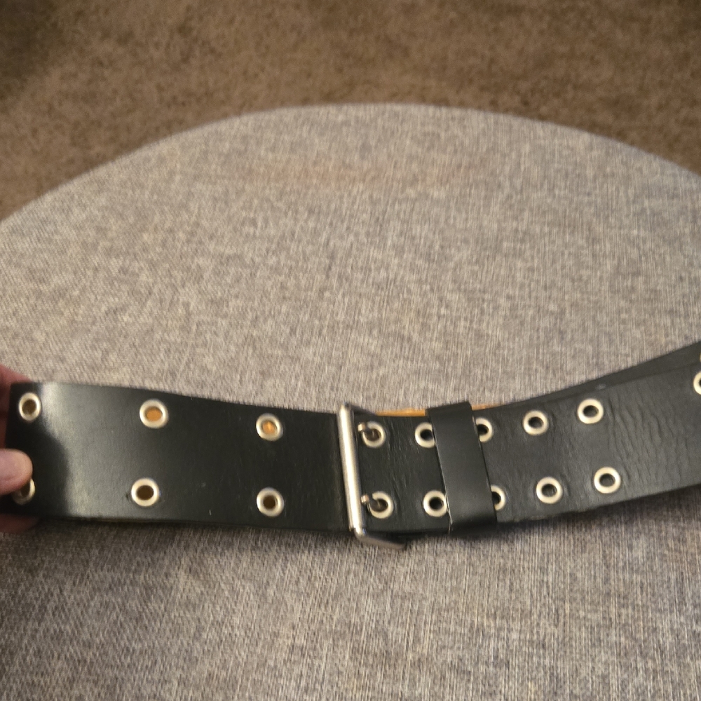 Fossil Black Belt with Silver Accents
